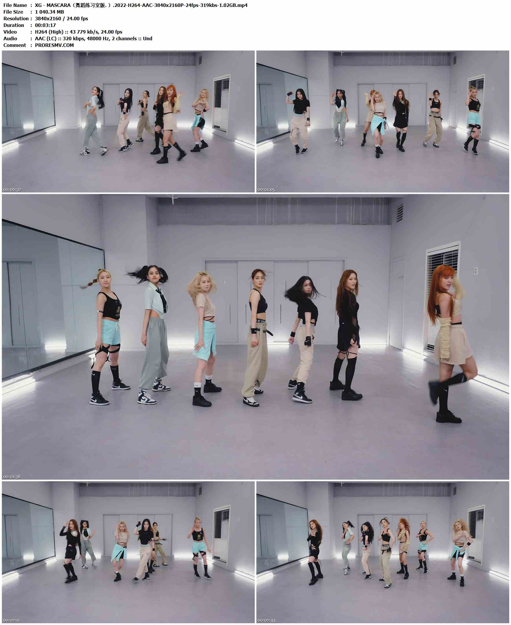 XG - MASCARA（舞蹈练习室版. ）.2022-H264-AAC-3840x2160P-24fps-319kbs-1.02GB官方MV_高清MV